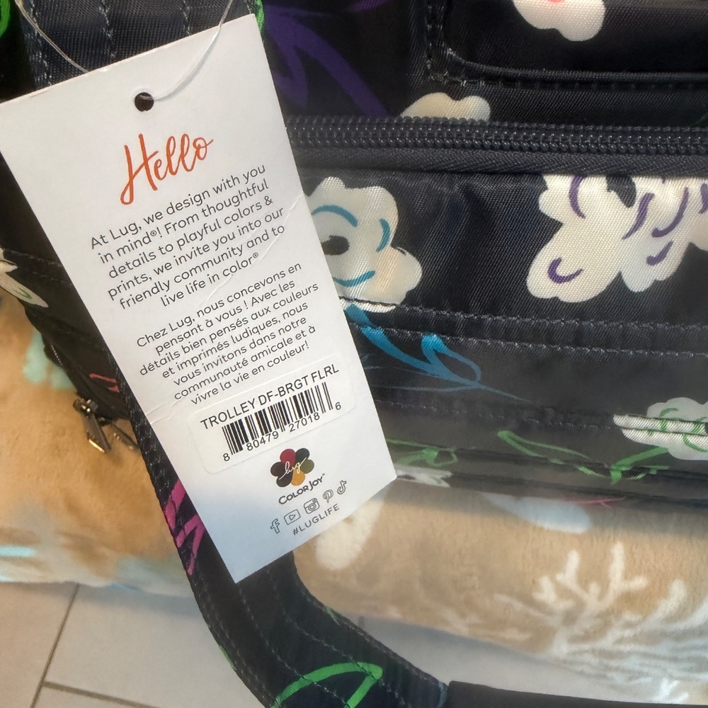 LUG Bright Floral Trolley Duffel~NEW with tags - Picture 9 of 16
